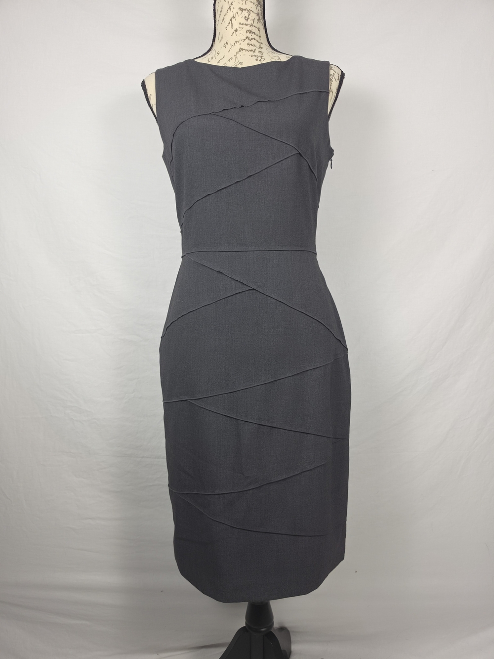 Calvin Klein Grey Sleeveless Tiered Sheath Dress - Size 4